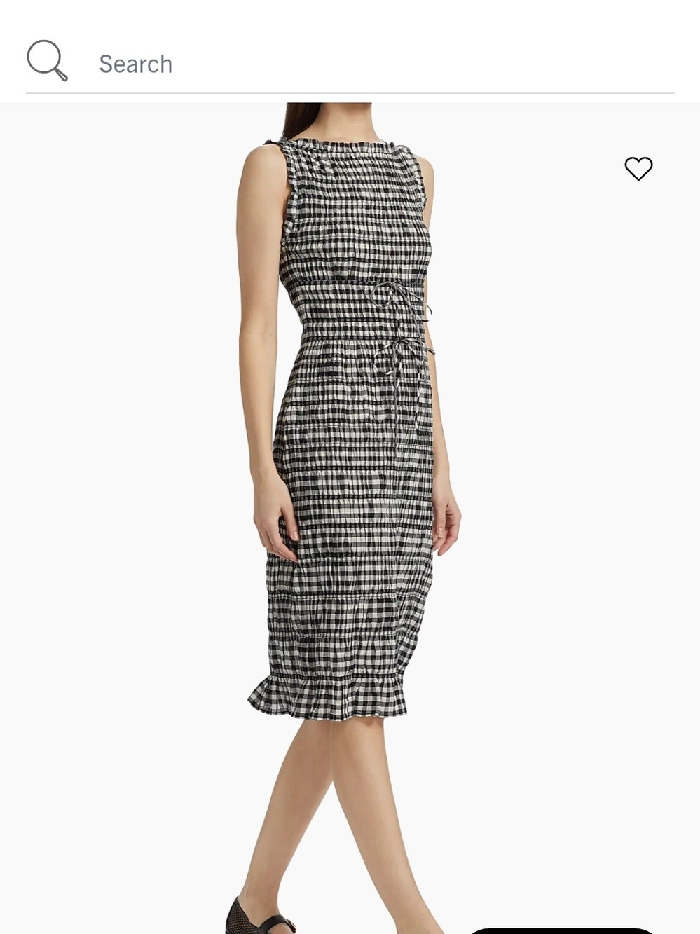 Doen Black & White Gingham Dress Medium
